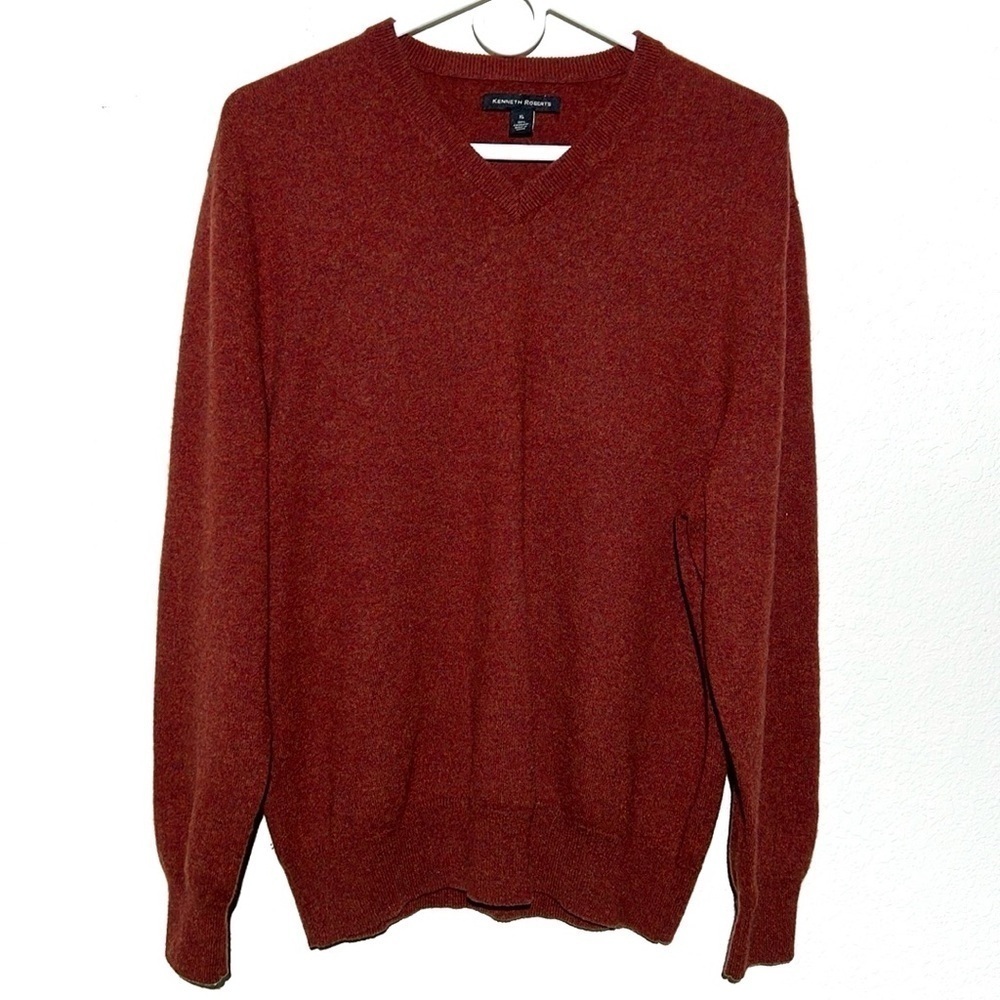100% Cashmere Pullover Sweater Kenneth Roberts V-neck